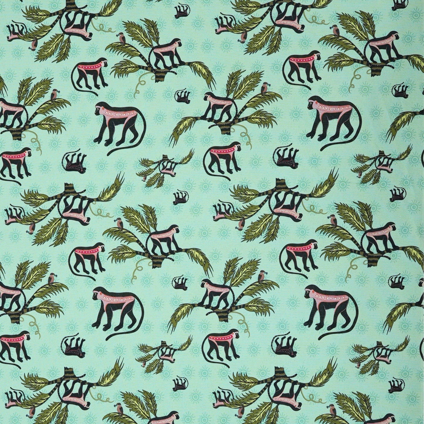 Monkey Palm Thick Weave Linen in Oasis