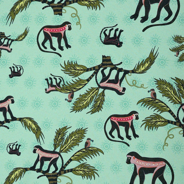 Monkey Palm Thick Weave Linen in Oasis