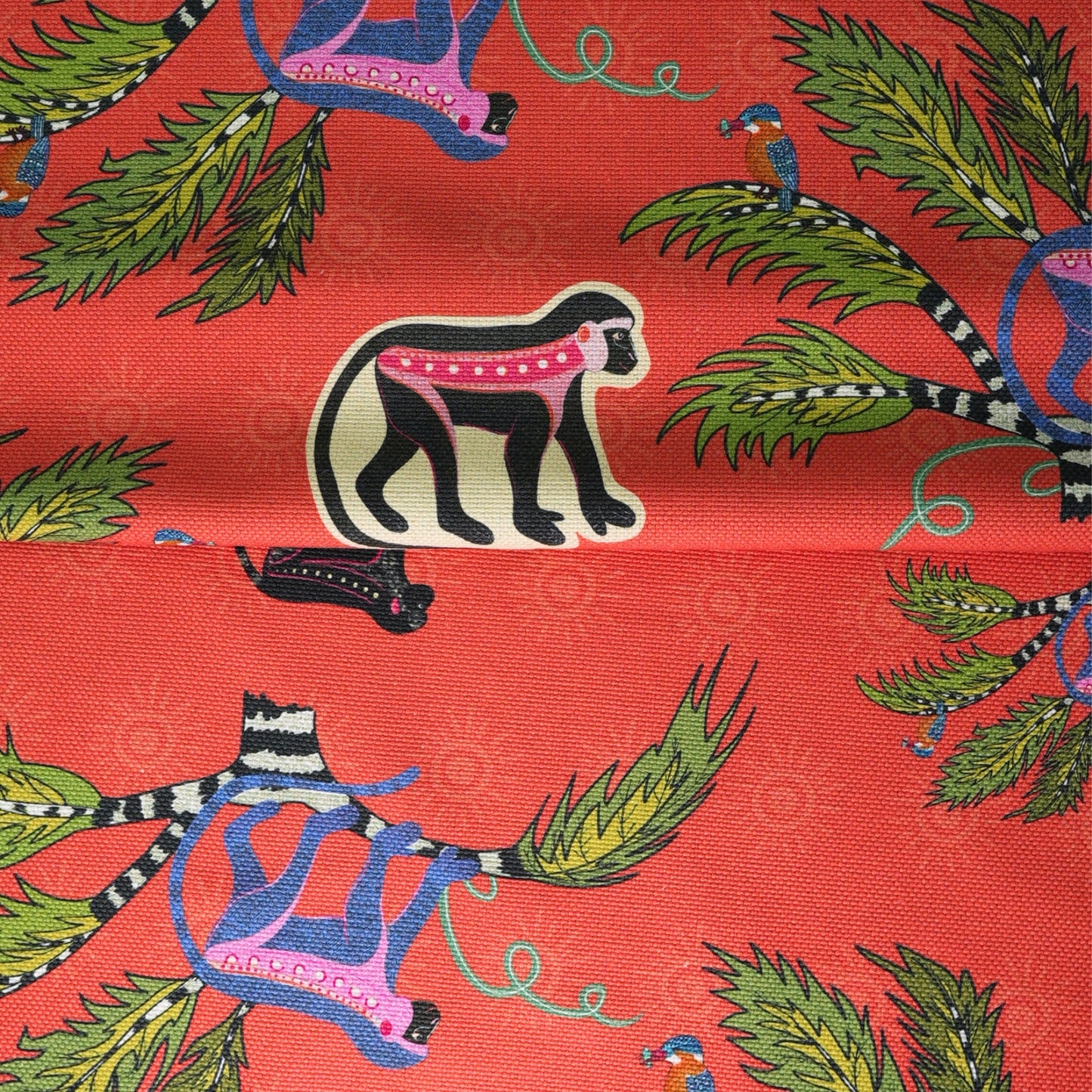 Monkey Palm Thick Weave Linen in Sunset