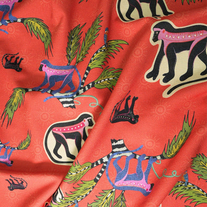 Monkey Palm Thick Weave Linen in Sunset