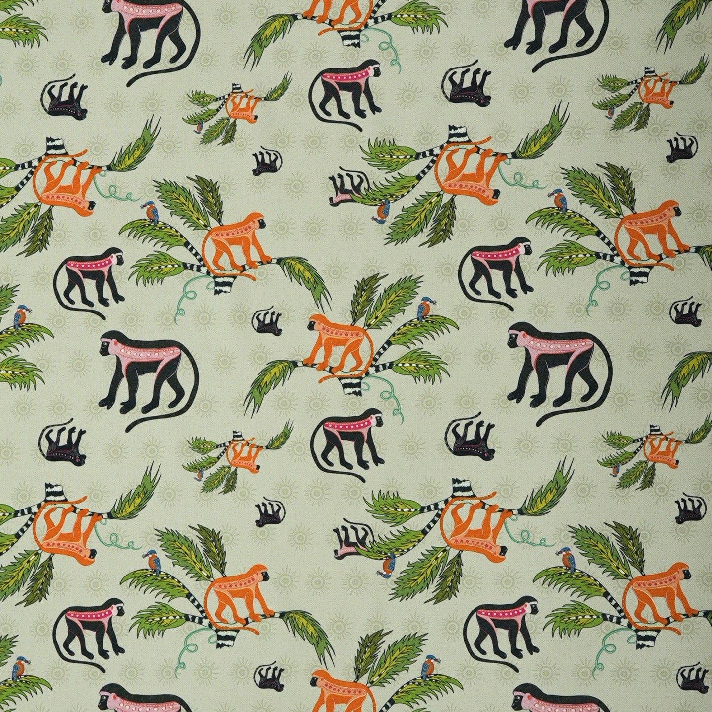 Monkey Palm Thick Weave Linen in Savannah-Mango