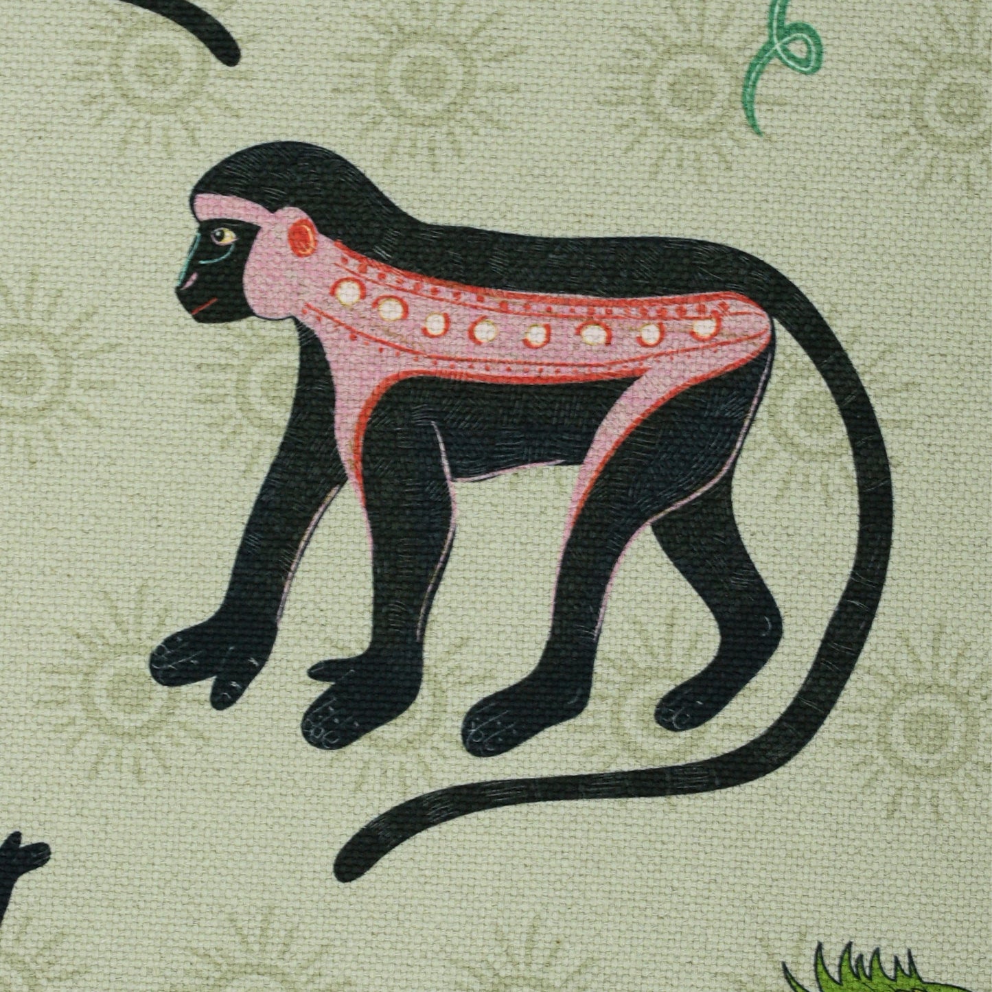 Monkey Palm Thick Weave Linen in Savannah-Mango