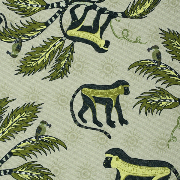 Monkey Palm Thick Weave Linen in Savannah