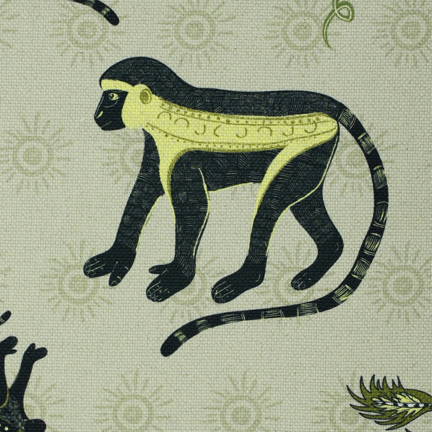 Monkey Palm Thick Weave Linen in Savannah