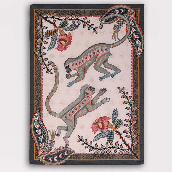 Monkey Tales Tea Towel in Sandstone