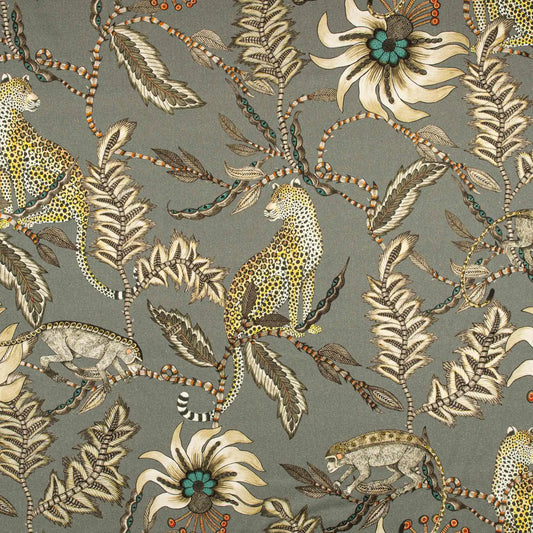 Monkey Bean Ash Linen Fabric Ardmore Design