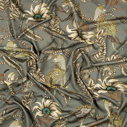 Monkey Bean Ash Linen Fabric Ardmore Design
