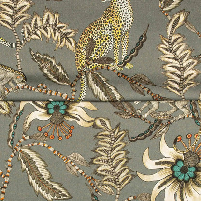 Monkey Bean Ash Linen Fabric Ardmore Design