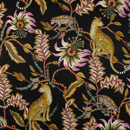 Monkey Bean Night Linen Fabric Ardmore Design