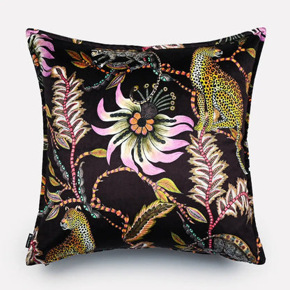 Monkey Bean Night Velvet Cushion Cover Ardmore Design