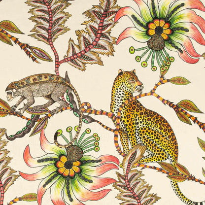 Monkey Bean Parakeet Linen Fabric Ardmore Design