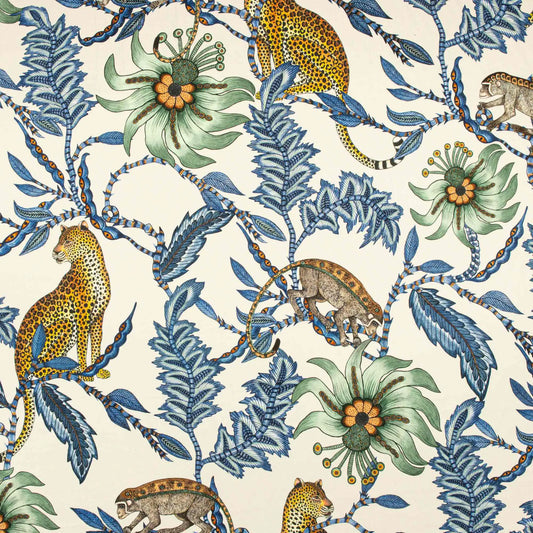 Monkey Bean Tanzanite Linen Fabric Ardmore Design