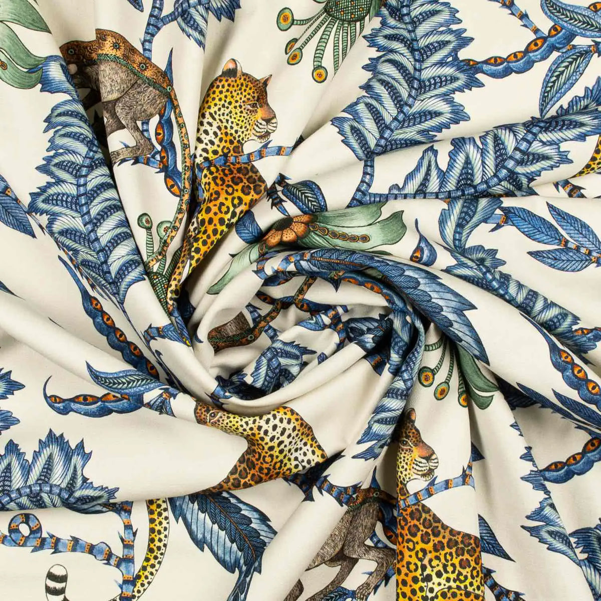 Monkey Bean Tanzanite Linen Fabric Ardmore Design