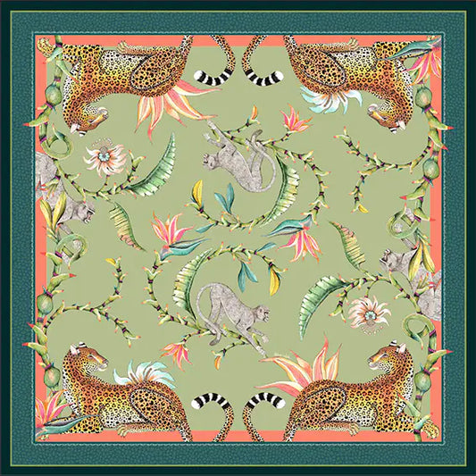 Monkey Paradise Square Tablecloth in Delta Ardmore Design