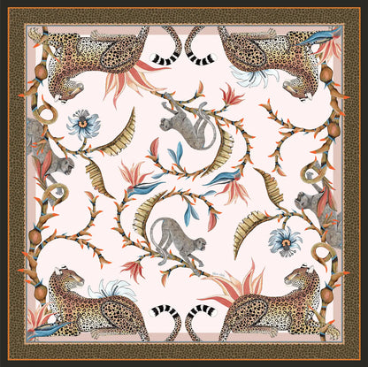 Monkey Paradise Square Tablecloth in Sandstone Ardmore Design