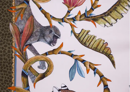 Monkey Paradise Square Tablecloth in Sandstone Ardmore Design
