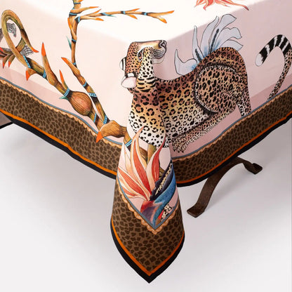Monkey Paradise Square Tablecloth in Sandstone Ardmore Design