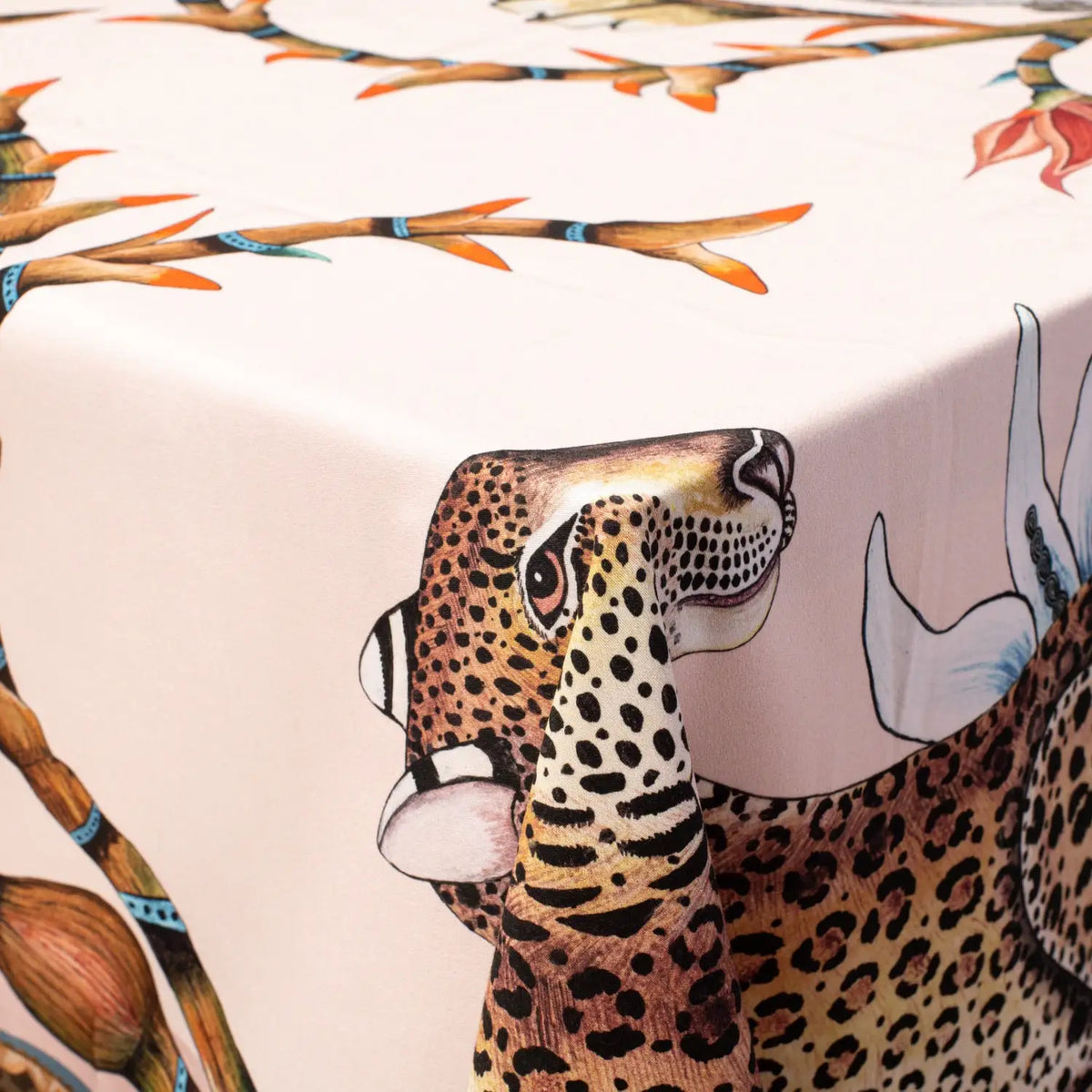 Monkey Paradise Square Tablecloth in Sandstone Ardmore Design