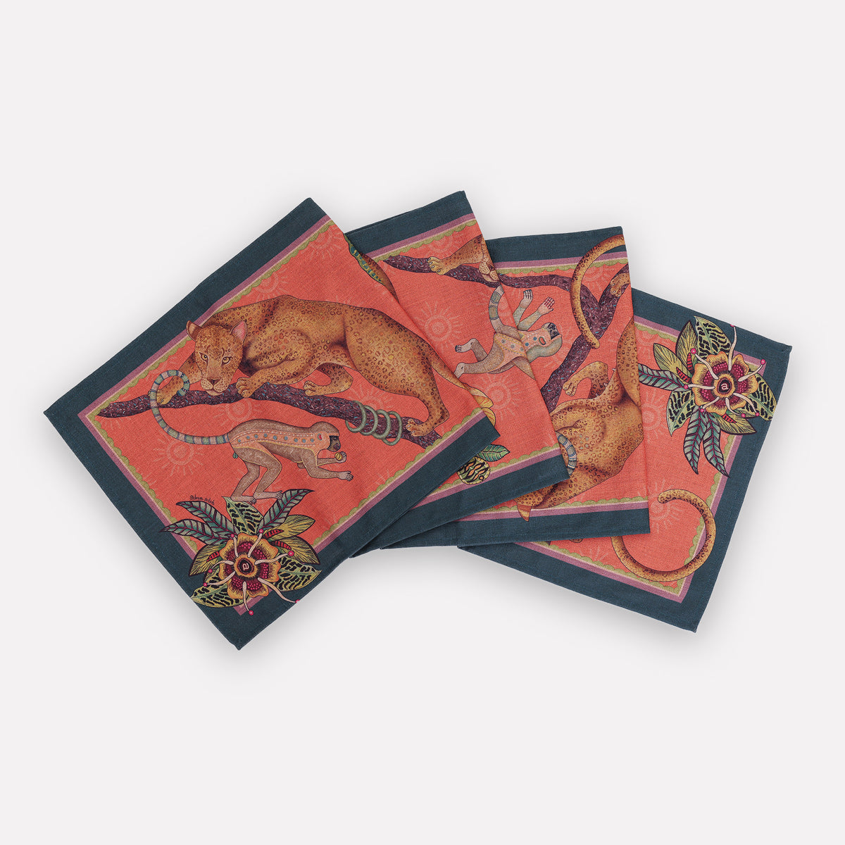 Monkey Tales Linaza Runner in Coral