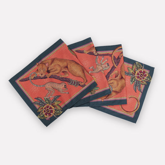 Monkey Tales Linaza Runner in Coral