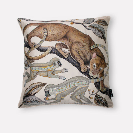 Monkey Tales Pearl Silk Cushion Cover