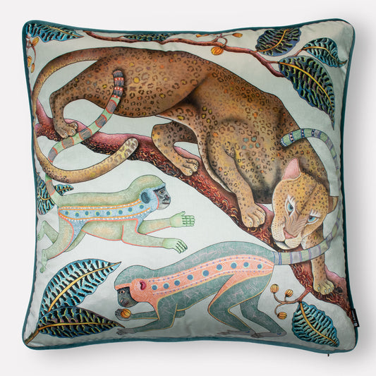 Monkey Tales Mist Velvet Cushion Cover