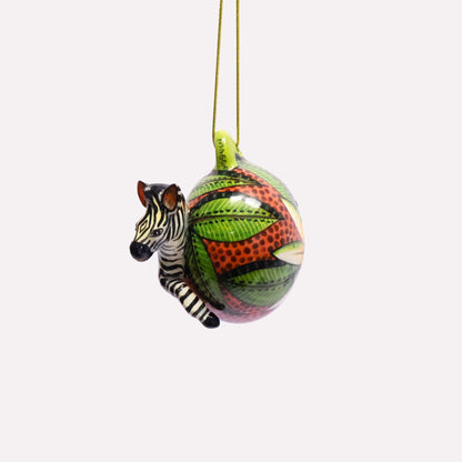Zebra Ball Ornament