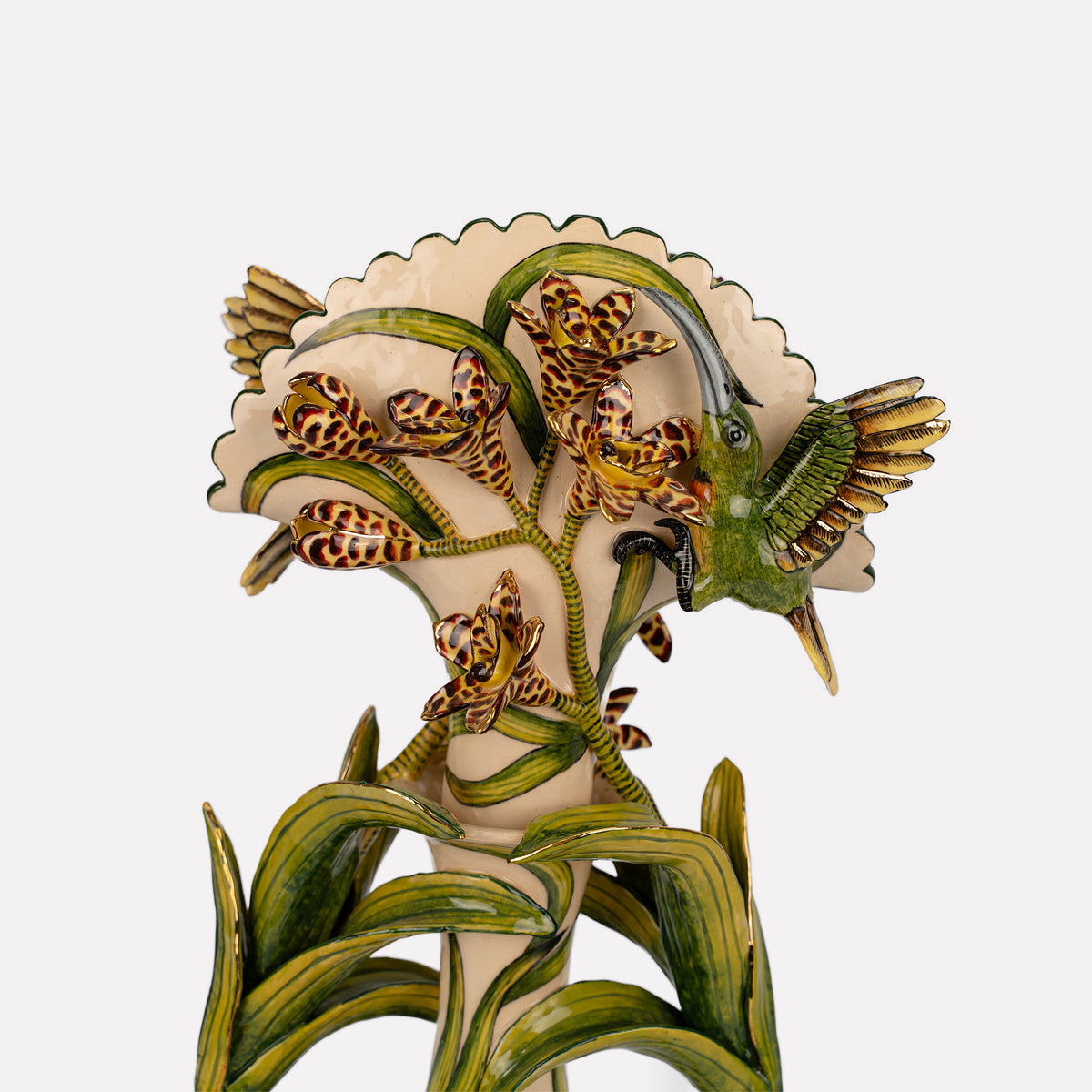 Leopard and Sunbird Vase