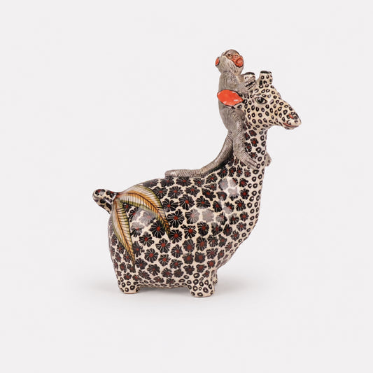 Giraffe and Monkey Chubby Sculpture