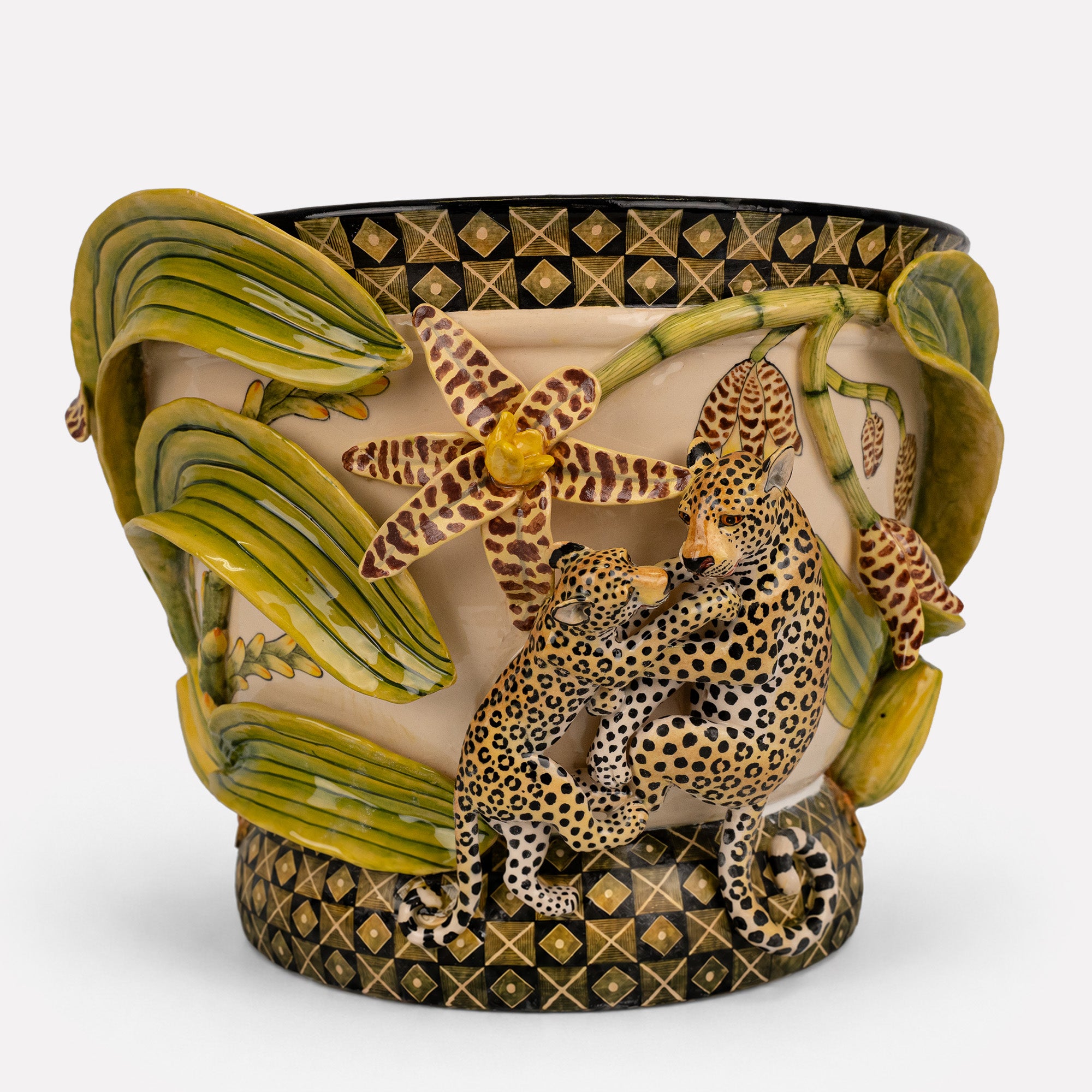 Leopard & Orchid Planter | Ardmore Ceramics | Order Online