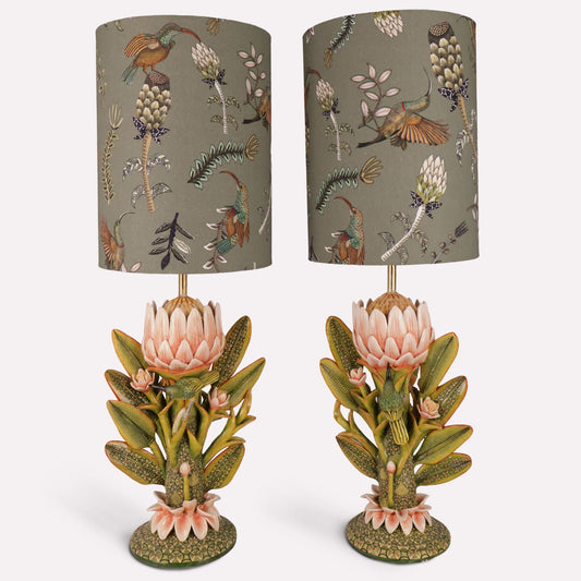 Sunbird and Protea Lamp Bases