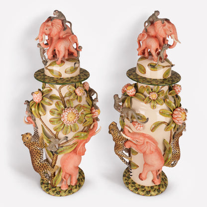 Elephant, Leopard & Monkey Vessels