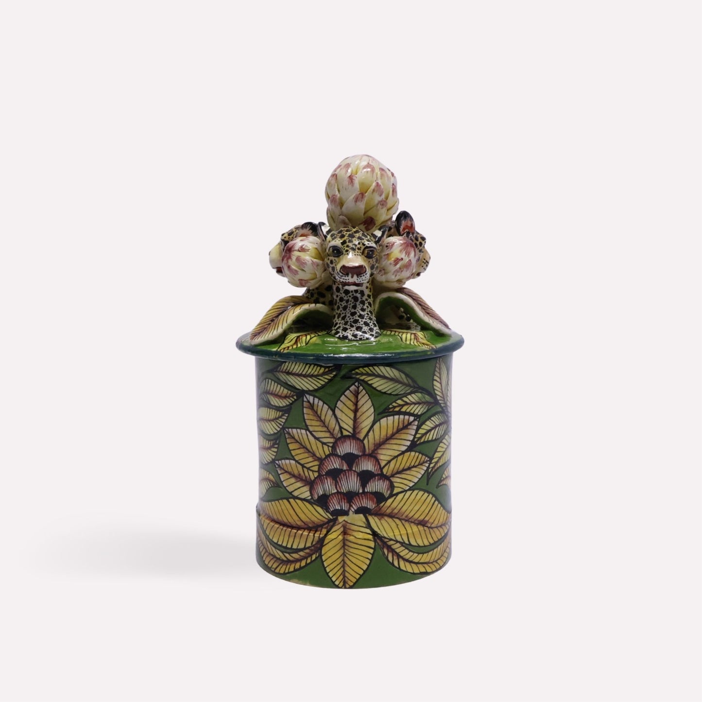 Leopard and Protea Spirit Candle