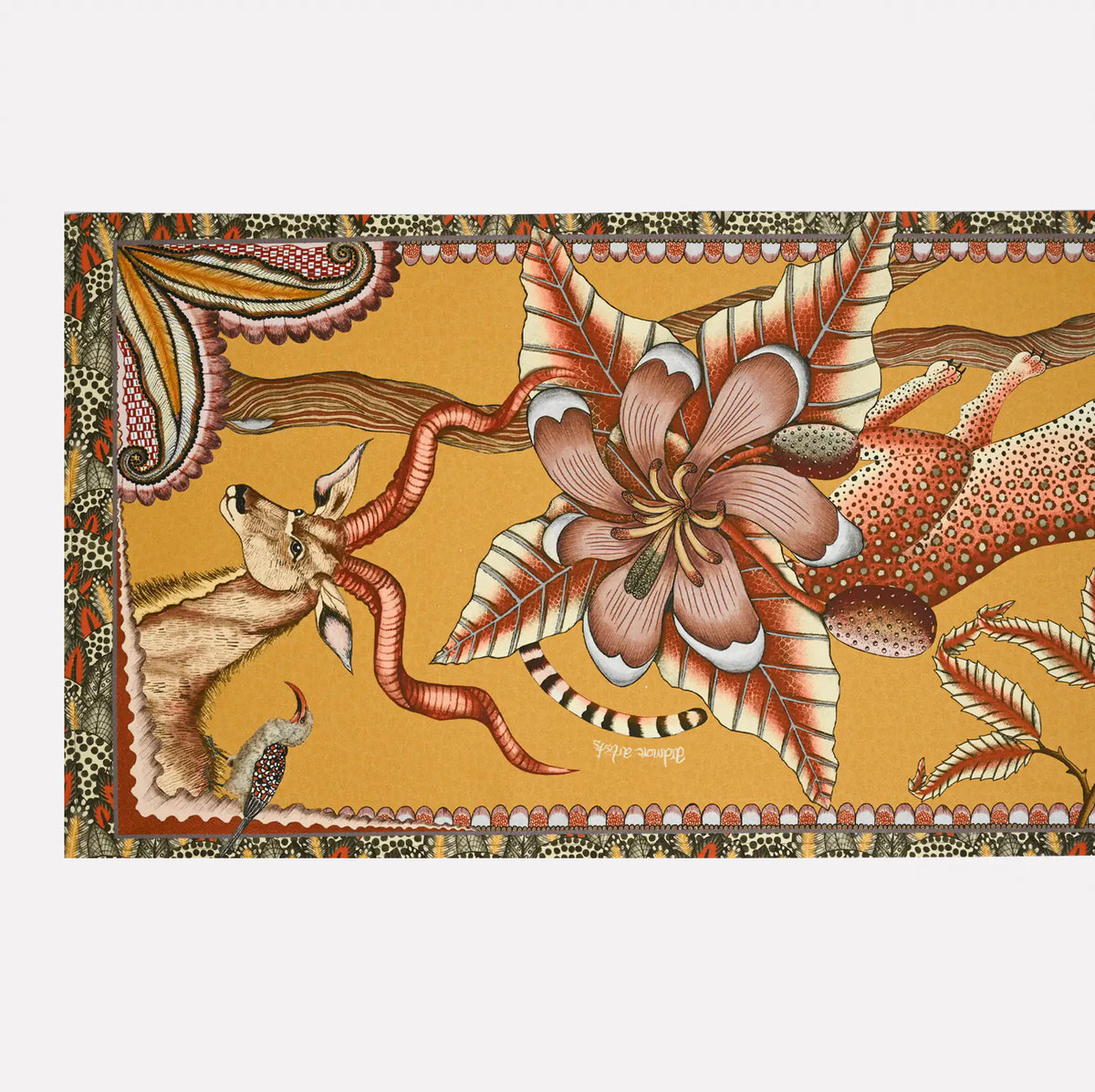Pangolin Park Table Runner in Flame halsted-design-uk.myshopify.com