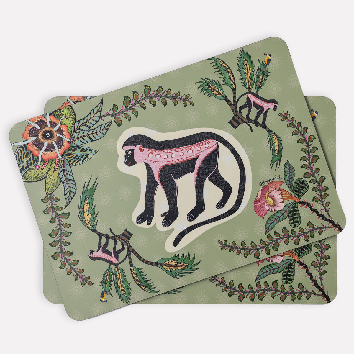 Meandering Monkey Delta Pair (Hardboard Placemats)