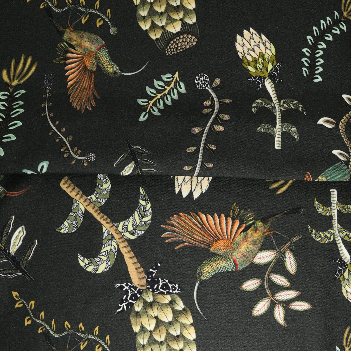 Protea Garden Dusk Linen Fabric