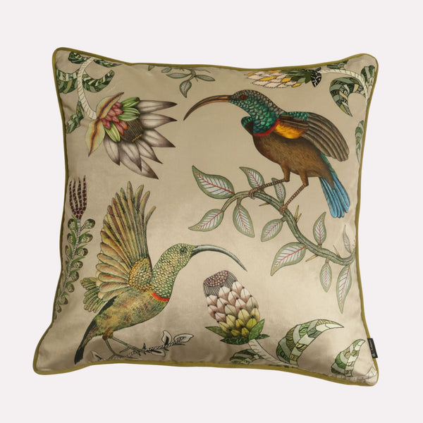 Protea Garden Stone Velvet Cushion Cover
