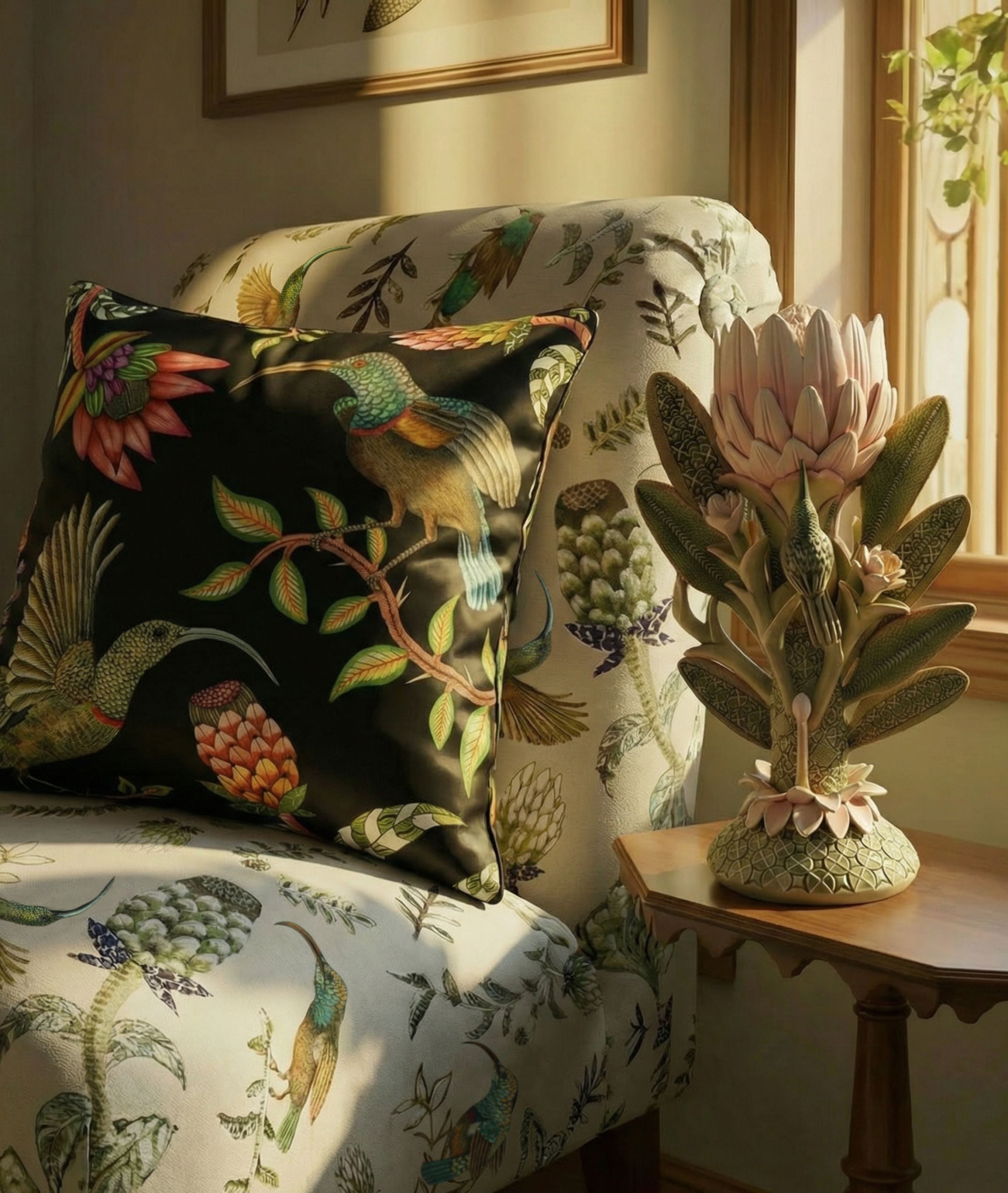 African-printed throw pillow cover