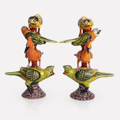 Stacked Birds Candle Holders