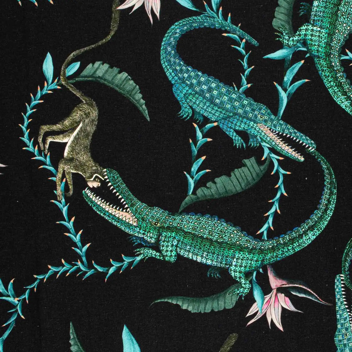 River Chase Moonlight Linen Fabric Ardmore Design