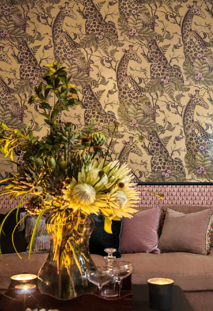 Royal Giraffe Gilded Wallpaper Ardmore Design