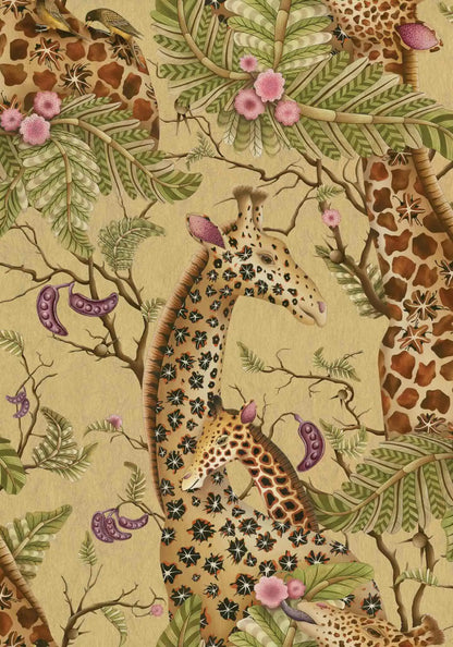 Royal Giraffe Gilded Wallpaper Ardmore Design