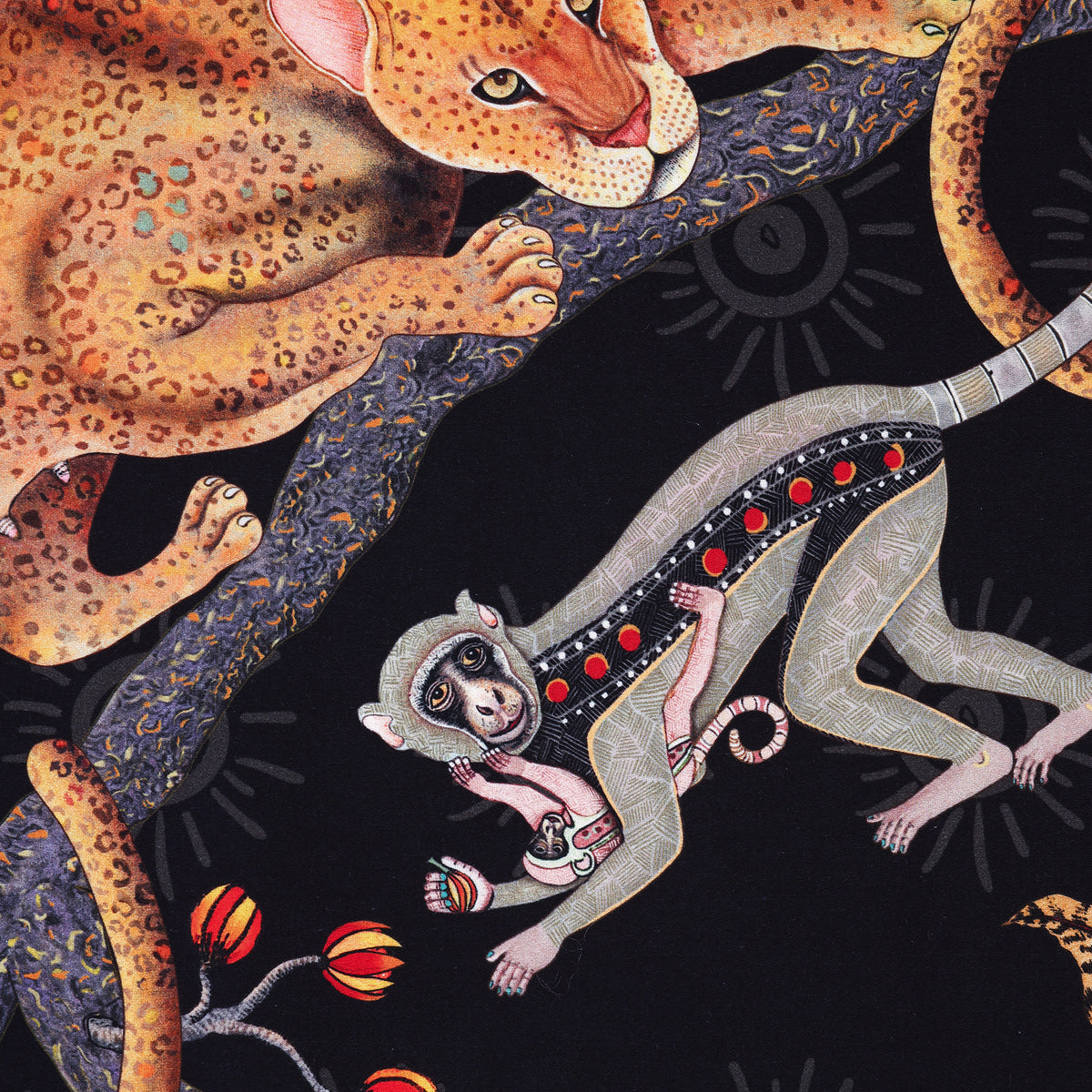 Monkey Tales Satinette Runner in Night