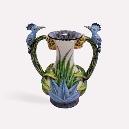 African Hoopoe Vase