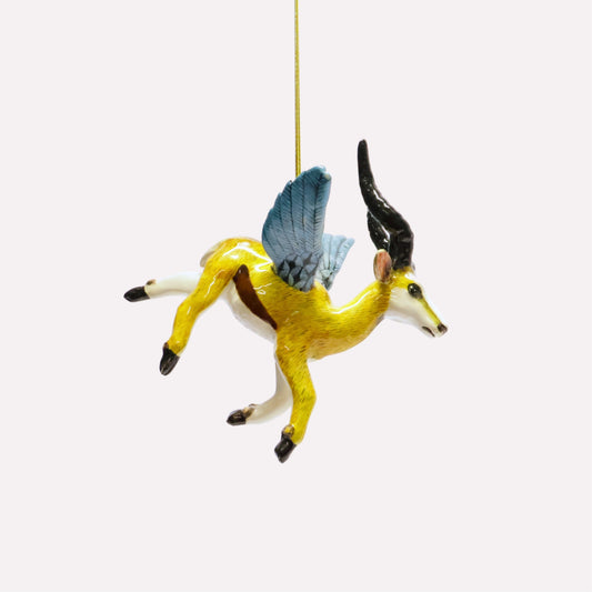 Flying Springbok Ornament
