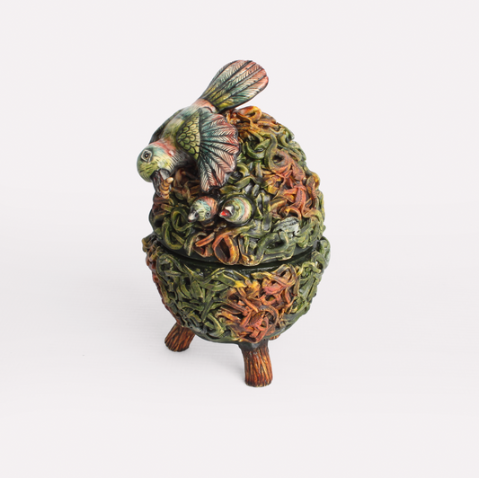 Weaver Bird & Nest Sculptural Trinket Box