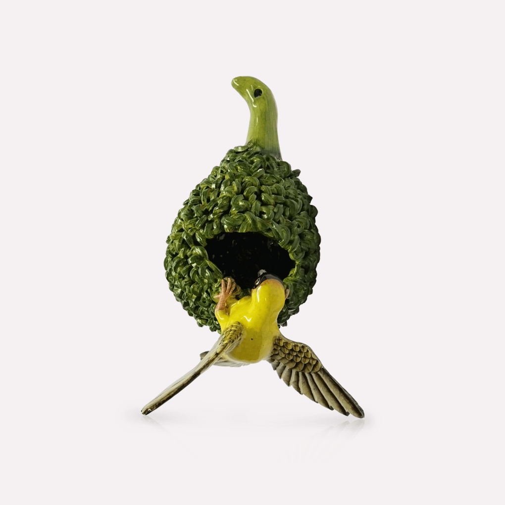 Masked Weaver & Nest Sculpture