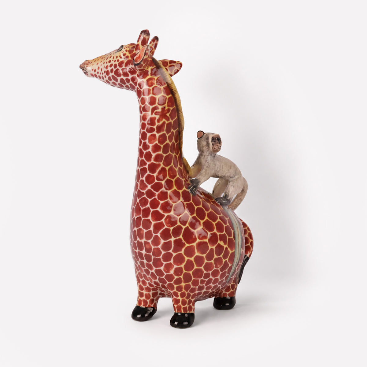 Giraffe and Monkey Chubby Sculpture