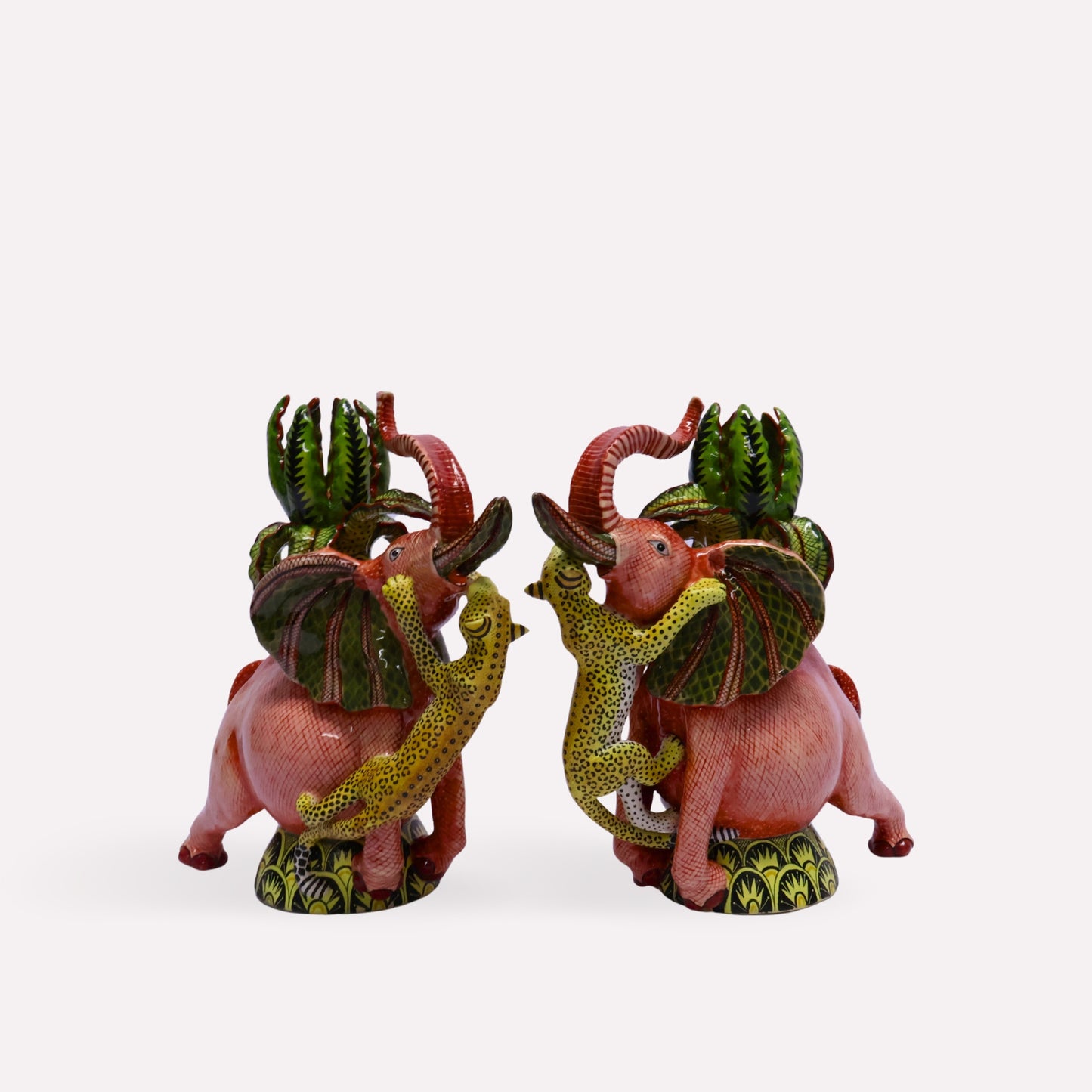 Elephant & Leopard Candle Holders