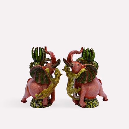 Elephant & Leopard Candle Holders